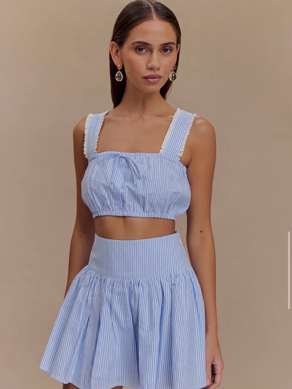 Meshki blue & white stripe skirt